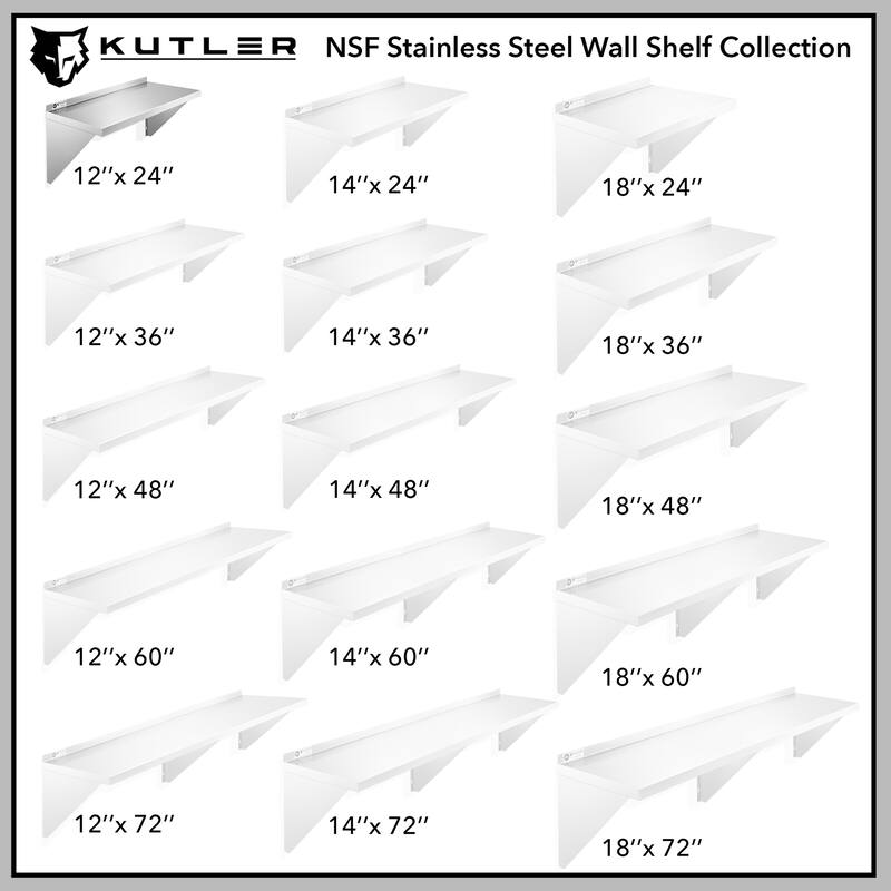 Stainless Steel Shelf NSF Commercial Kitchen Wall Shelving