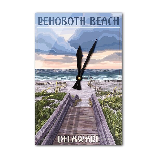 Rehoboth Beach Delaware Beach Boardwalk Scene Lantern Press Artwork Acrylic Wall Clock Acrylic Wall Clock