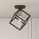 preview thumbnail 1 of 11, Deering 10.25-in W LED Compatible Matte Black and Gold Satin Brass Contemporary Flush Mount Ceiling Light Fixture Matte Black and Satin Brass - 10.25-in W x 12-in H x 10.25-in D