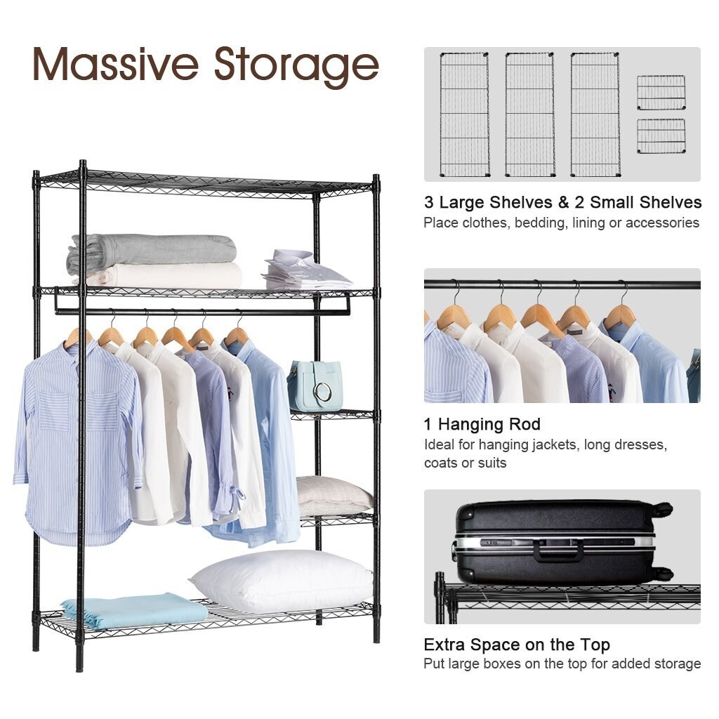 Langria heavy duty wire shelving garment rack clothes rack cheap