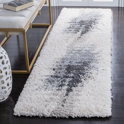 SAFAVIEH Fontana Shag Feriha Modern Abstract 2-inch Thick Rug - 2'3" x 8' Runner