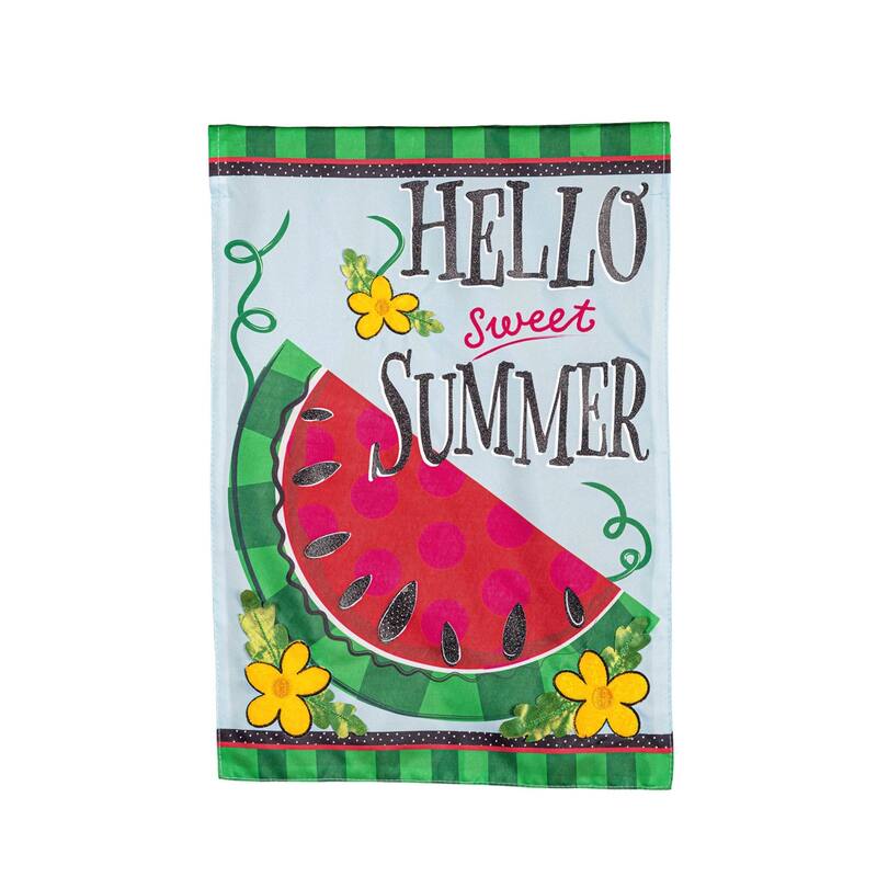 Hello Sweet Summer Applique Garden Flag