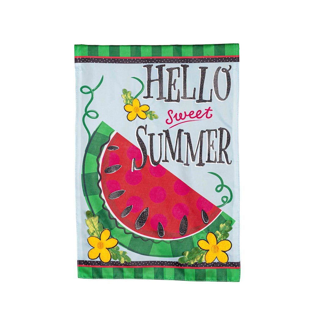 Hello Sweet Summer Applique Garden Flag