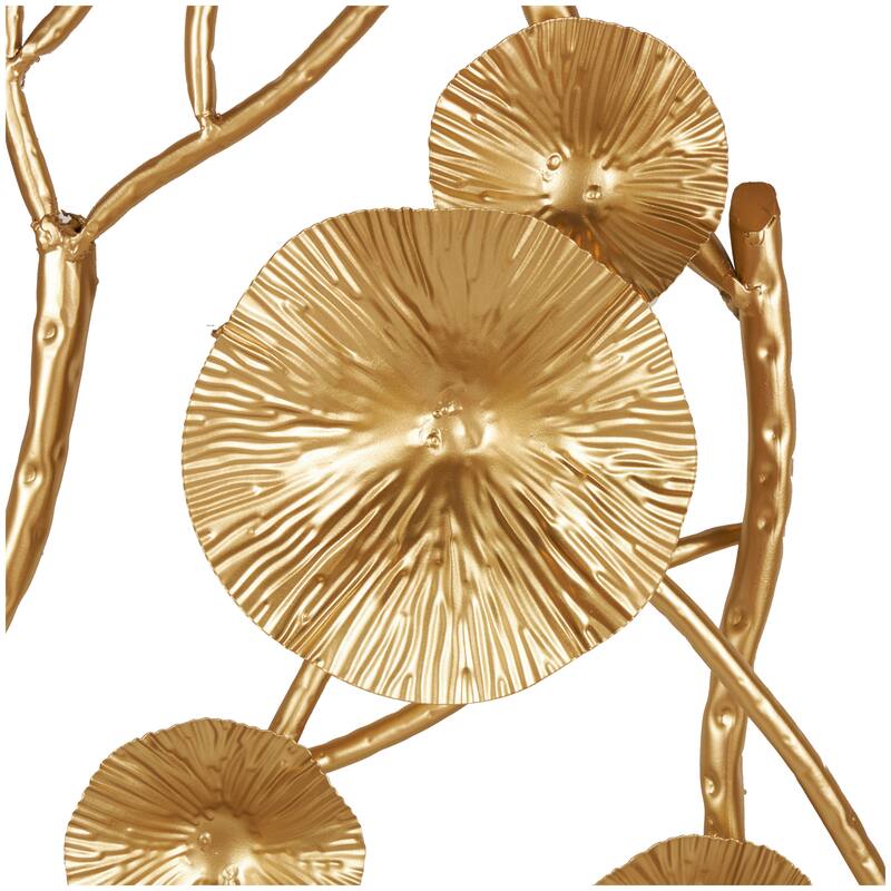 Metal Floral Dimensional Wall Decor - Gold - Roche River Decor