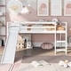 preview thumbnail 8 of 19, Merax Twin Loft Bed with Slide, Ladder White