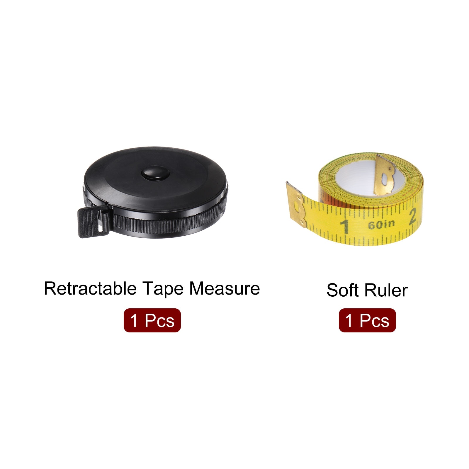 2pcs 150cm Double Side Soft Retractable Measuring Tape Black Multicolor -  Bed Bath & Beyond - 37055526