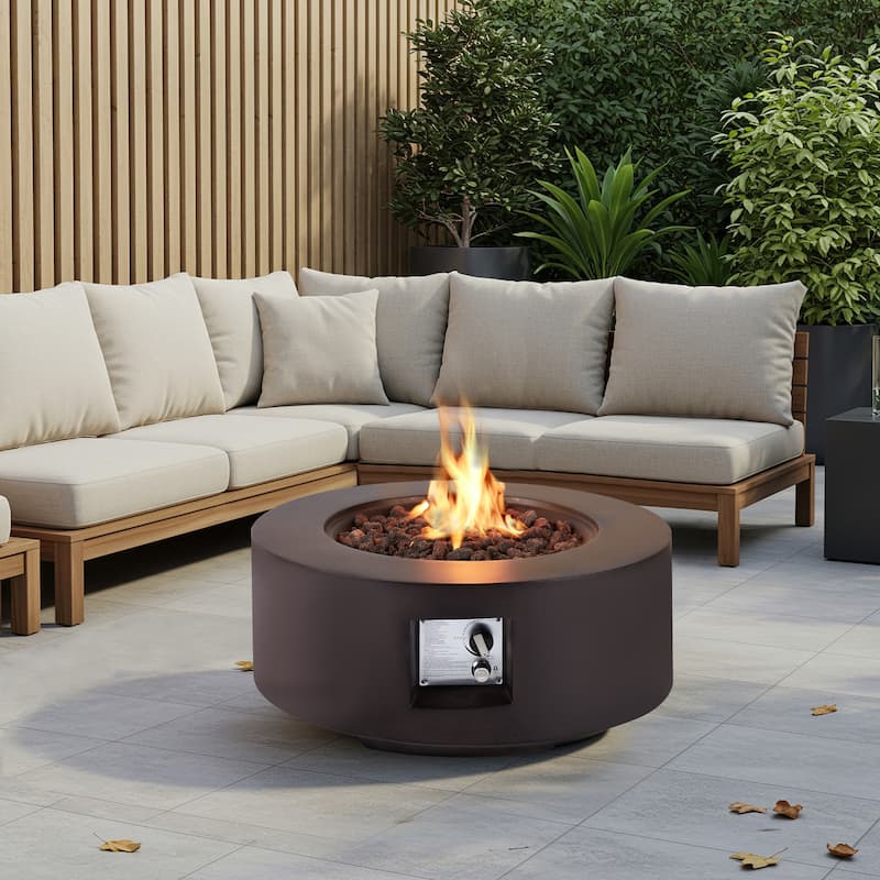 Outdoor Propane Fire Pit Table with Tank Storage and Weather-Resistant Cover