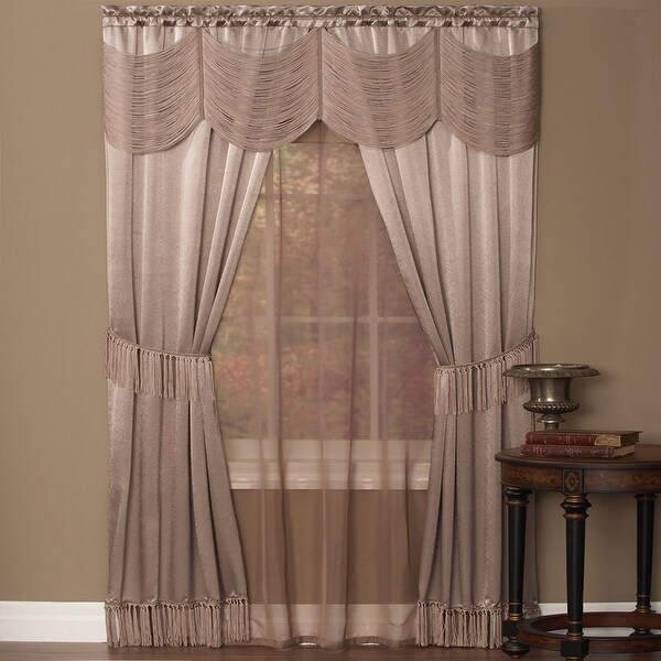Shop Halley Satin 6Piece Window Set with Austrian Valance, Mauve
