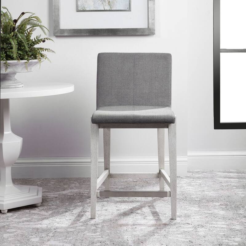 Uttermost Brazos 21" Wide Polyester Upholstered Contemporary Counter