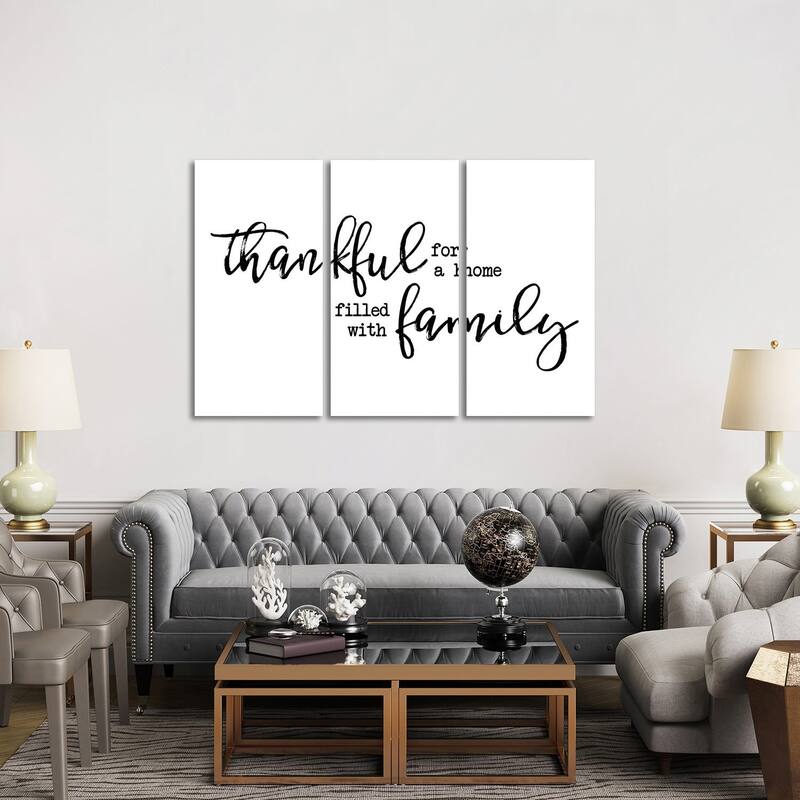 iCanvas "Thankful For" by Cloverfield & Co" 3-Piece Wall Art Set - 40x60x1.5