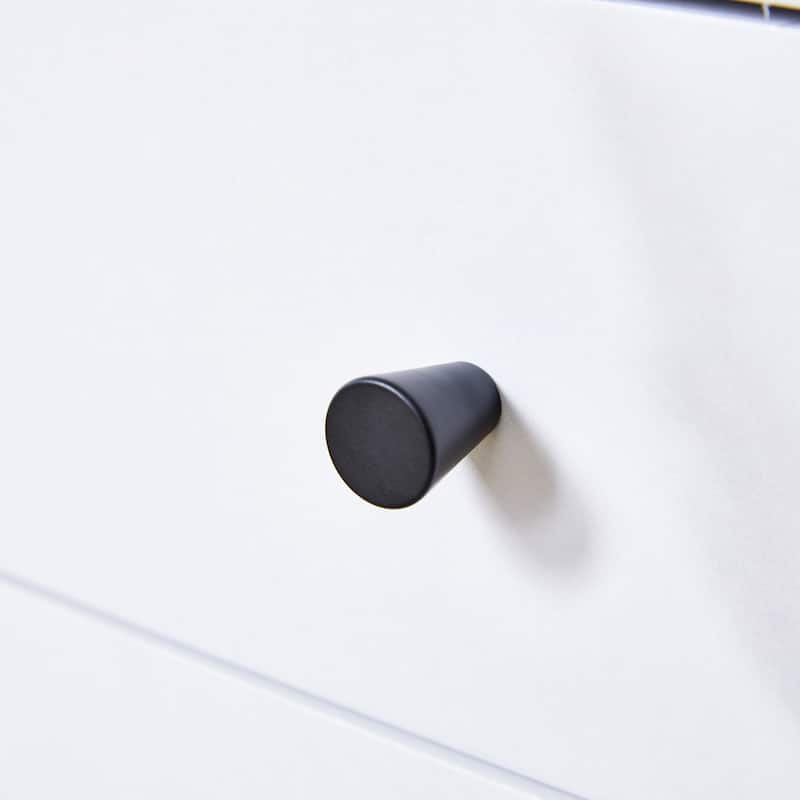 Double-Drawer Bedside Table:The Board Surface Is Mdf With White Grain Sticker,And Both Sides Are Transparent Tempered Glass