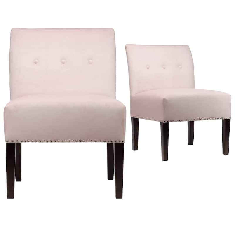 Samantha Indoor Living Room Velvet Slipper Chair by Sole Designs