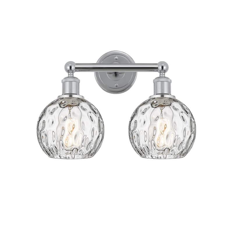 Innovations Lighting 616-2W-11-15 Athens Vanity Athens Deco Swirl 2 - Polished Chrome / Clear Water Glass