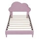 preview thumbnail 12 of 13, Twin Size Upholstered Cloud-Shape Bed ,Velvet Platform Bed with Headboard, No Box-spring Needed