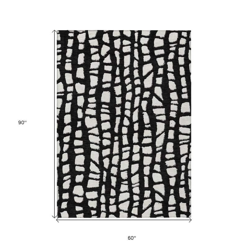 HomeRoots Abstract Transitional Rectangle Outdoor Rug