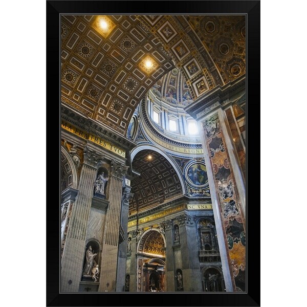 "Saint Peters Basilica in Vatican City" Black Framed Print