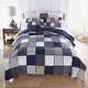 preview thumbnail 1 of 4, Donna Sharp Checkerboard Indigo Cotton Pieced Quilt Collection King