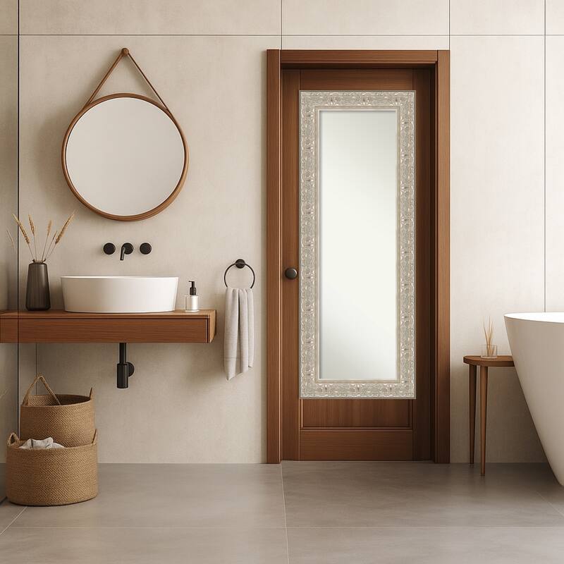 Luxe Non-Beveled Framed Full-Length On the Door Mirror