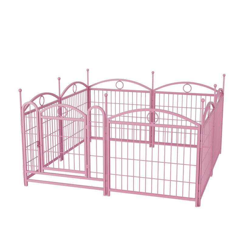 Dog Playpen Indoor 24 inch 8 Panels Metal Dog Pen Pet Dog Fence
