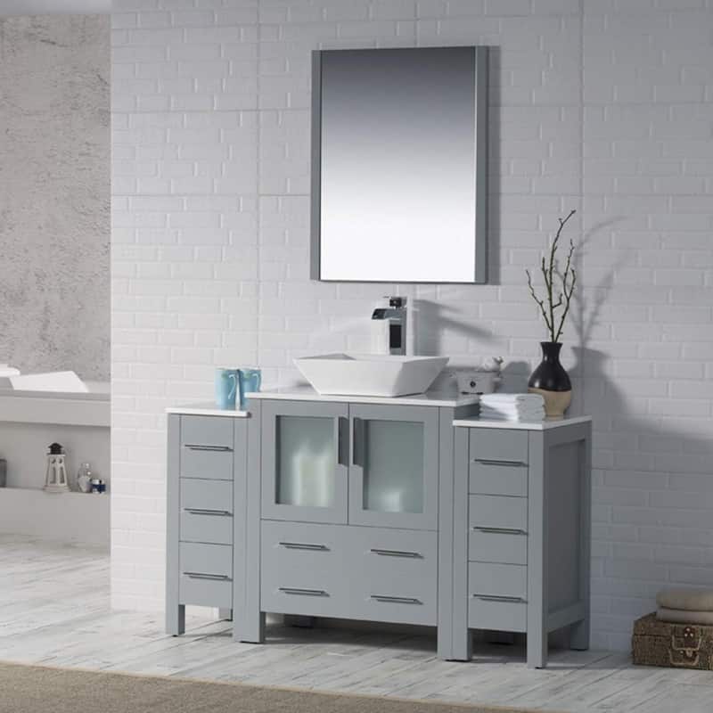 Blossom Sydney 54" Bathroom Vanity with Double Side Cabinets & Mirror