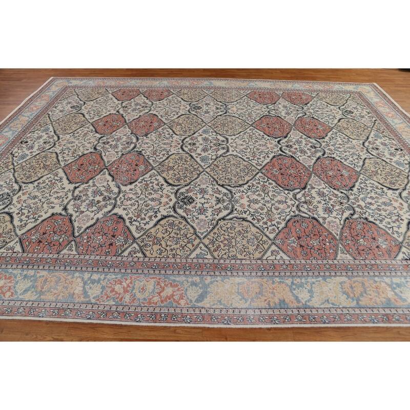 Geometric Bakhtiari Turkish Oriental Area Rug Hand-knotted Wool Carpet - 9'9" x 13'0"