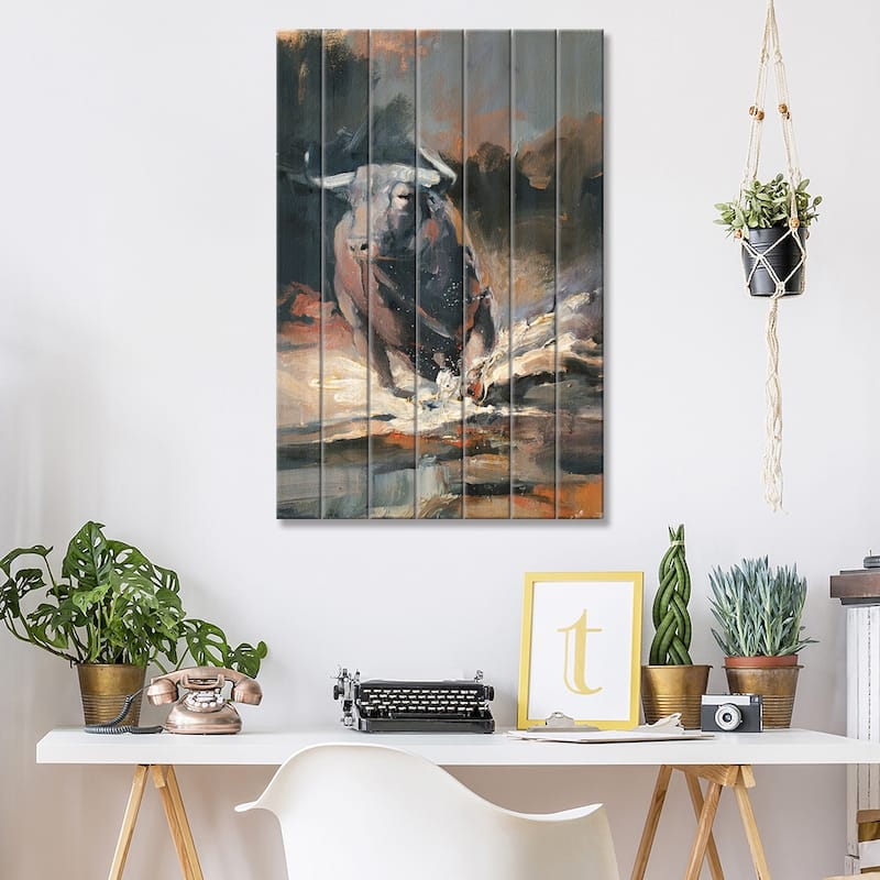 Tempest IV Print On Wood by Zil Hoque - Multi-Color