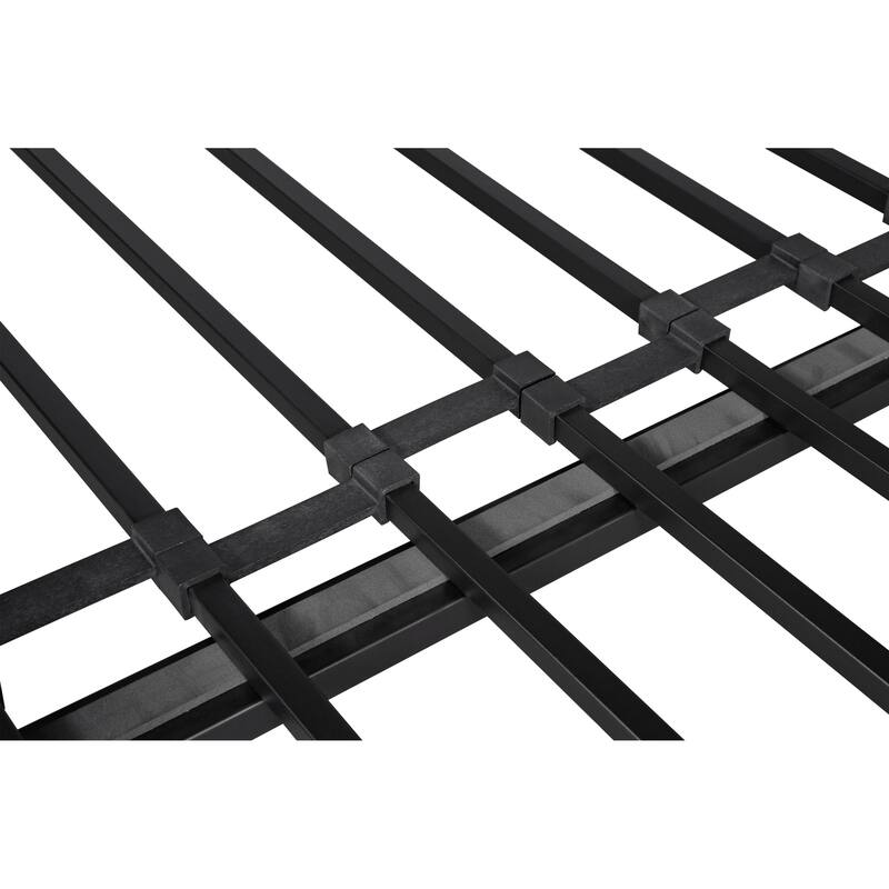 Twin over Full Metal Bunk Bed with Trundle, Heavy-duty Metal Bedframe