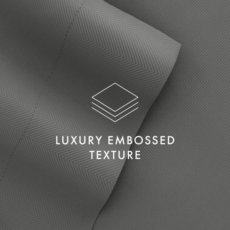 Soft Essentials Embossed Chevron Design 4-piece Deep Pocket Bed Sheet Set