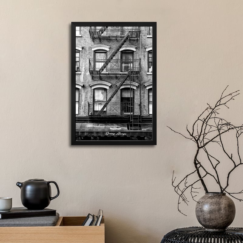 Black Fire Escape Stairs Premium Framed Poster by Philippe Hugonnard