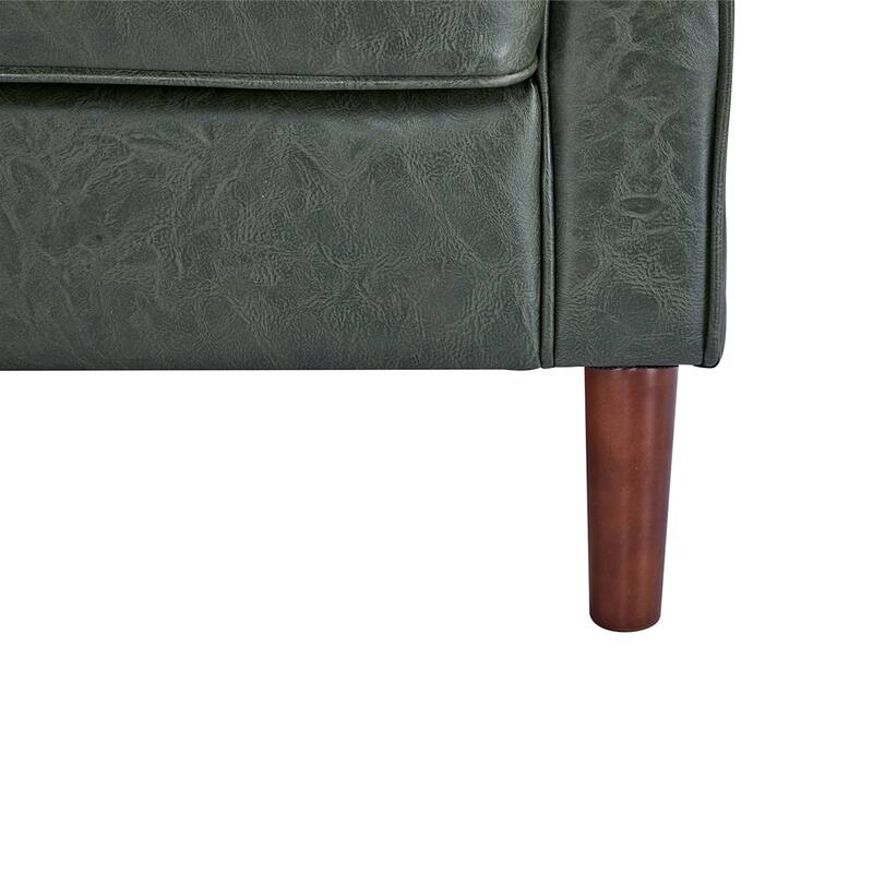 Sedona Modern Loveseat Sofa, Faux Linen / Vegan Leather Couch