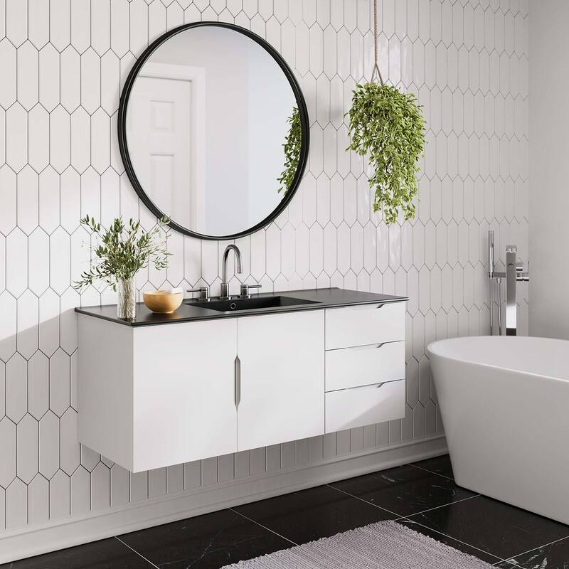 Vitality 48" Single Sink Bathroom Vanity - Gray Black