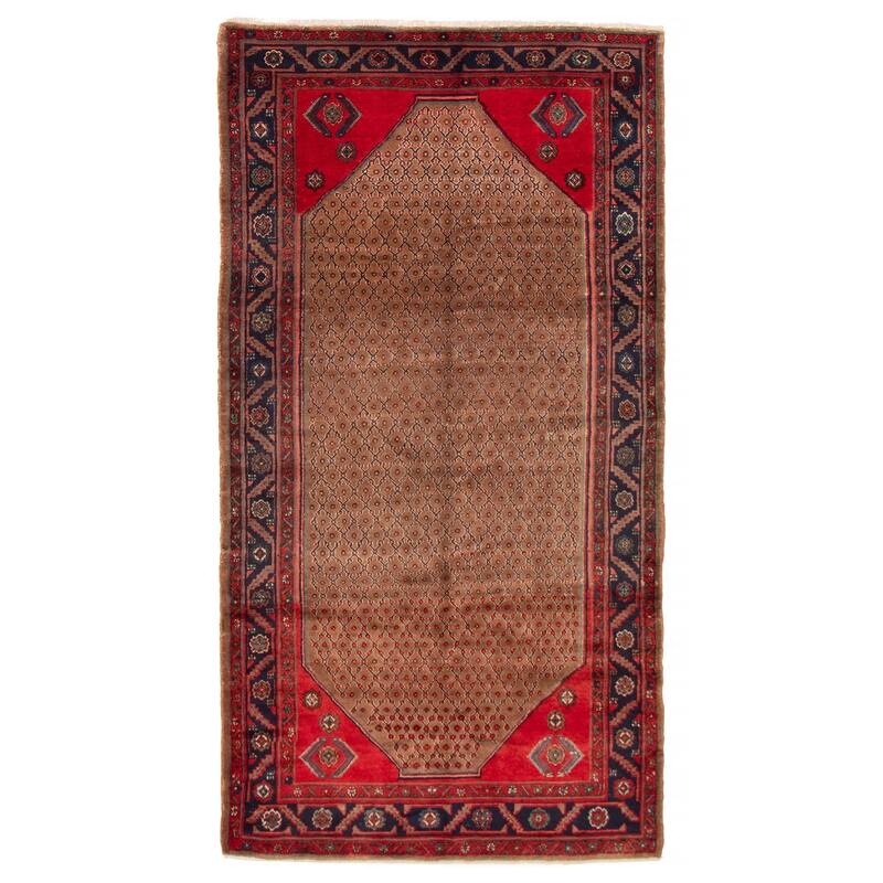 ECARPETGALLERY Hand-knotted Andelz Brown Wool Rug - 4'11 x 9'5 - Light Brown - 4'11 x 9'5