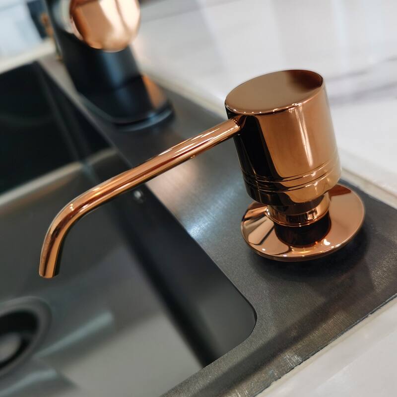 Built in Copper Soap Dispenser Refill from Top with 17 OZ Bottle - 3 Years Warranty