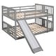 preview thumbnail 15 of 16, Full over Full Wood Bunk Bed with Ladder, Slide, and Full-Length Guardrail