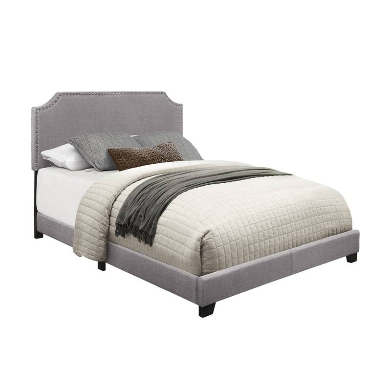 Wyman Gray Fabric Upholstered Panel Bed