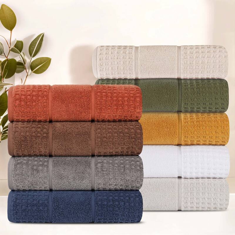 Superior Napa Zero Twist Cotton Soft Waffle Bath Towel Set of 3