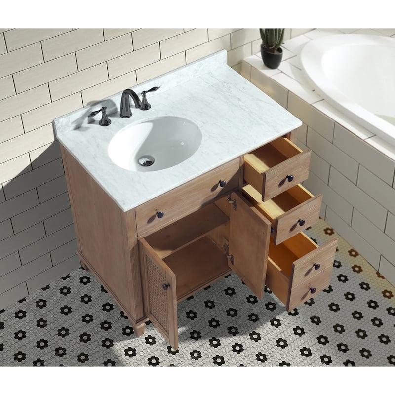 Ari Bath, Annie 36" Bathroom Vanity, Weathered Fir Finish