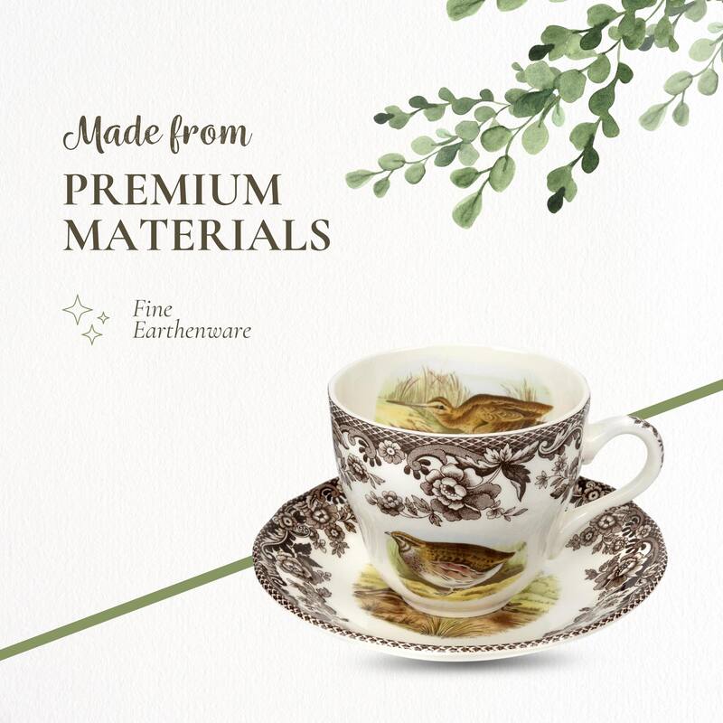 Spode Woodland Tea Cup and Saucer - 7 Oz