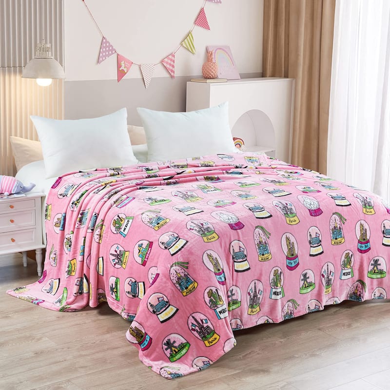 Printed Cities Flannel Fleece Blanket