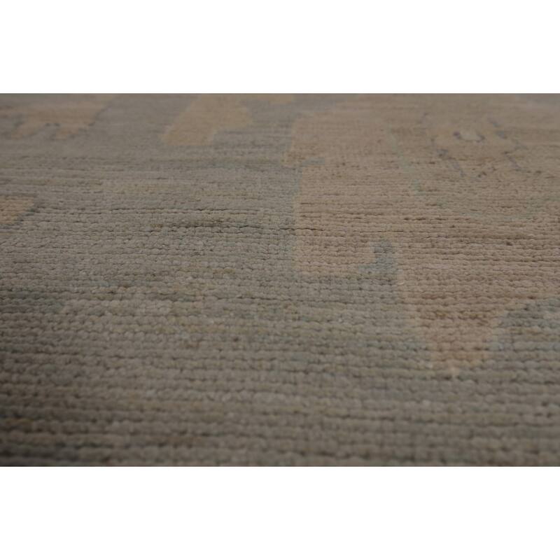 Floral Oushak Turkish Area Rug Hand-Knotted Wool Carpet - 9'2"x 11'8"