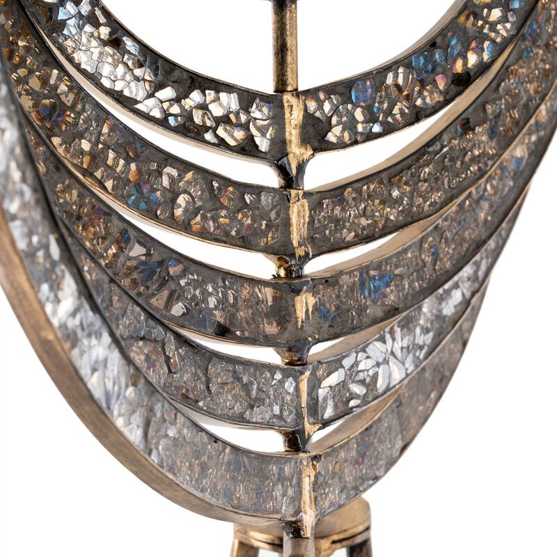 Luisa Antiqued Metal & Glass Orbital Decorative Object - 19" x 12" x 29"