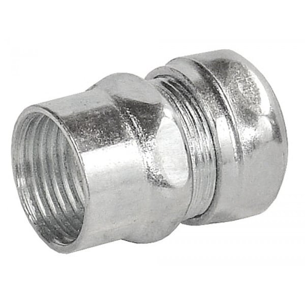 2 Pcs, 1 in. Combination Coupling used to convert Rigid to EMT, Zinc Plated Steel