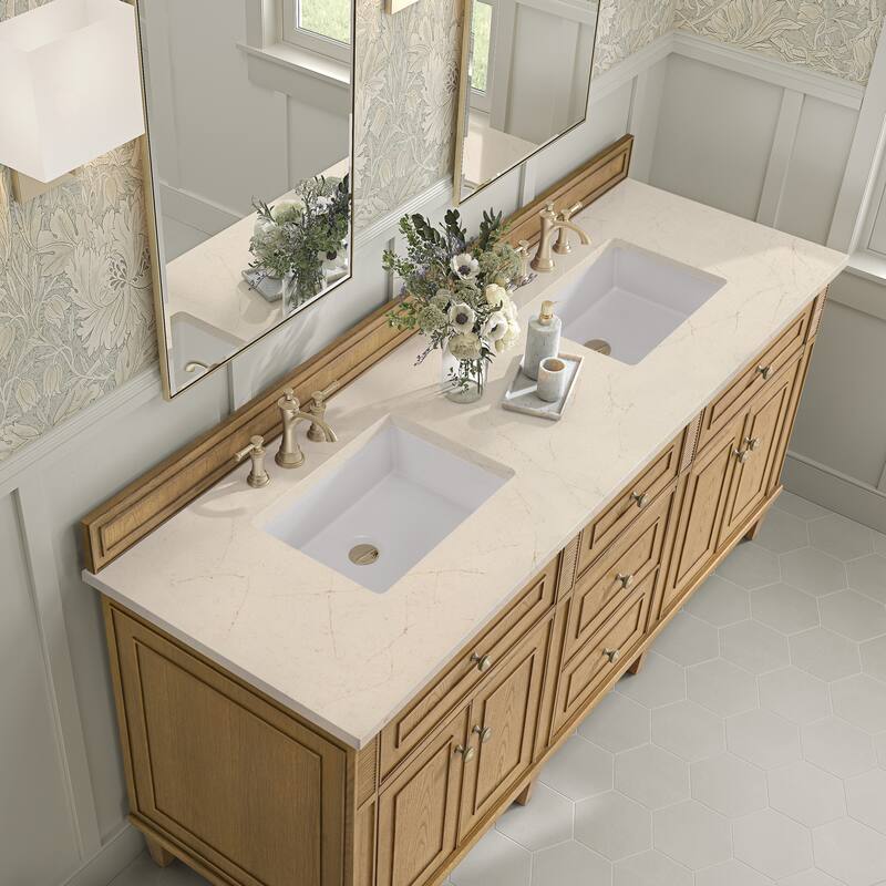 James Martin Vanities Lorelai 72" Double Vanity, Light Natural Oak