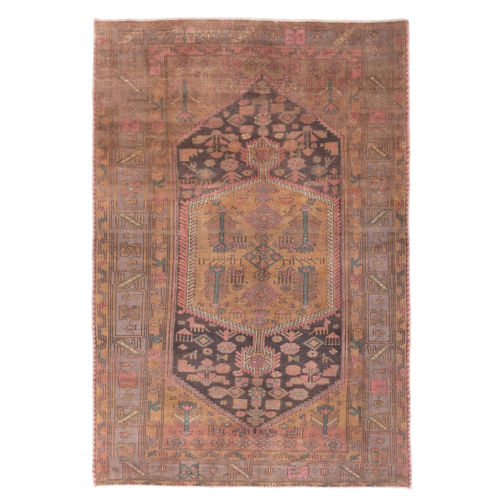 ECARPETGALLERY Hand-knotted Antalya Vintage Brown Wool Rug - 5'1 x 7'7