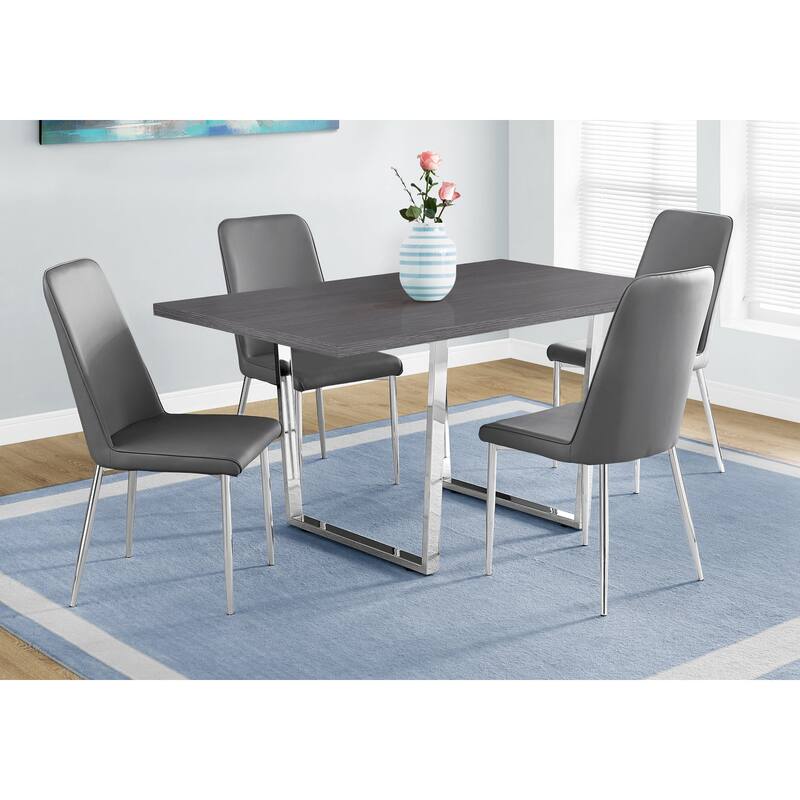 Dining Table, Rectangular, Kitchen, Dining Room, Chrome Metal