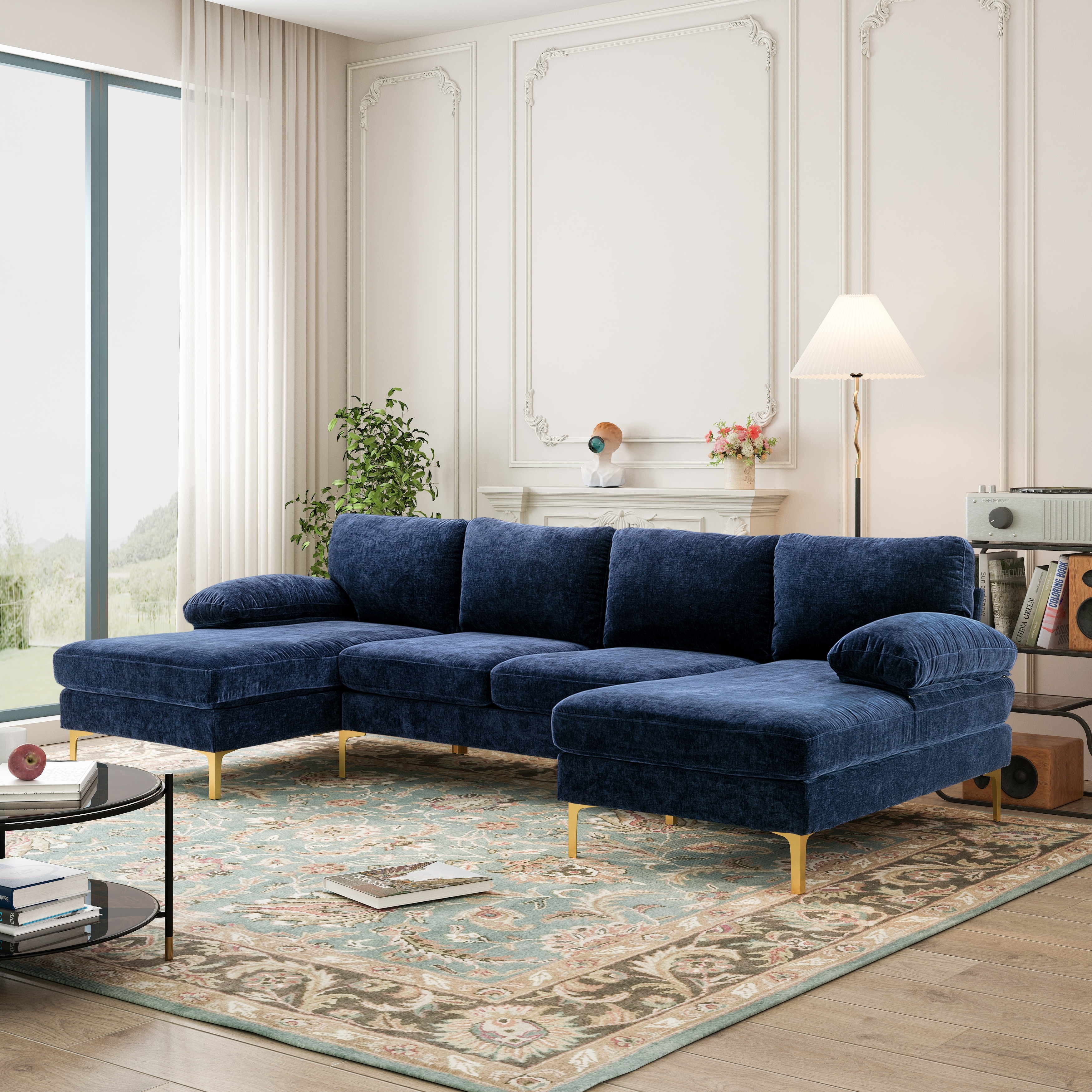 Chenille top fabric sectional