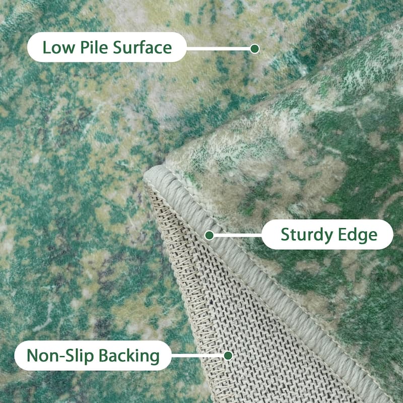 Mcow Modern Abstract Machine Washable Low Pile Area Rugs - 8'X10'