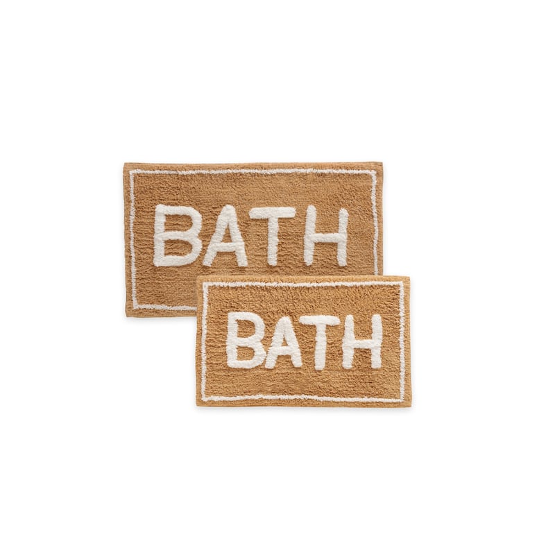 St Mary's 2 Piece Tufted Bath Rug Set - Beige - 20''x32''/17''x24''