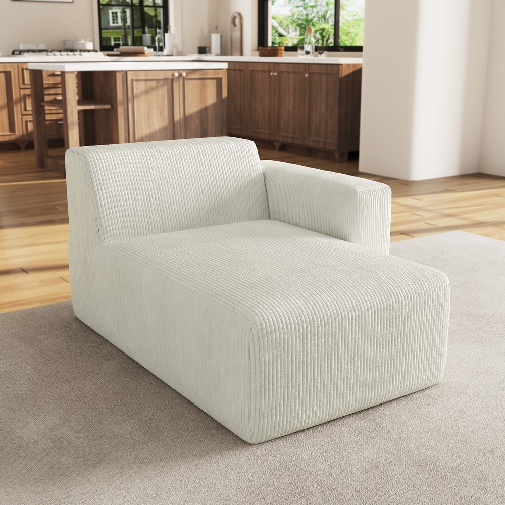 Modern No Assembly Required Sectional Chaise Lounge Side Sofa