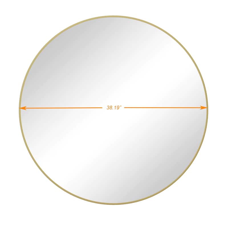 Wall Mirror 39 Inch Circular Mirror Metal Framed Mirror Round Vanity Mirror Dressing Mirror, for Bathroom, Living Room